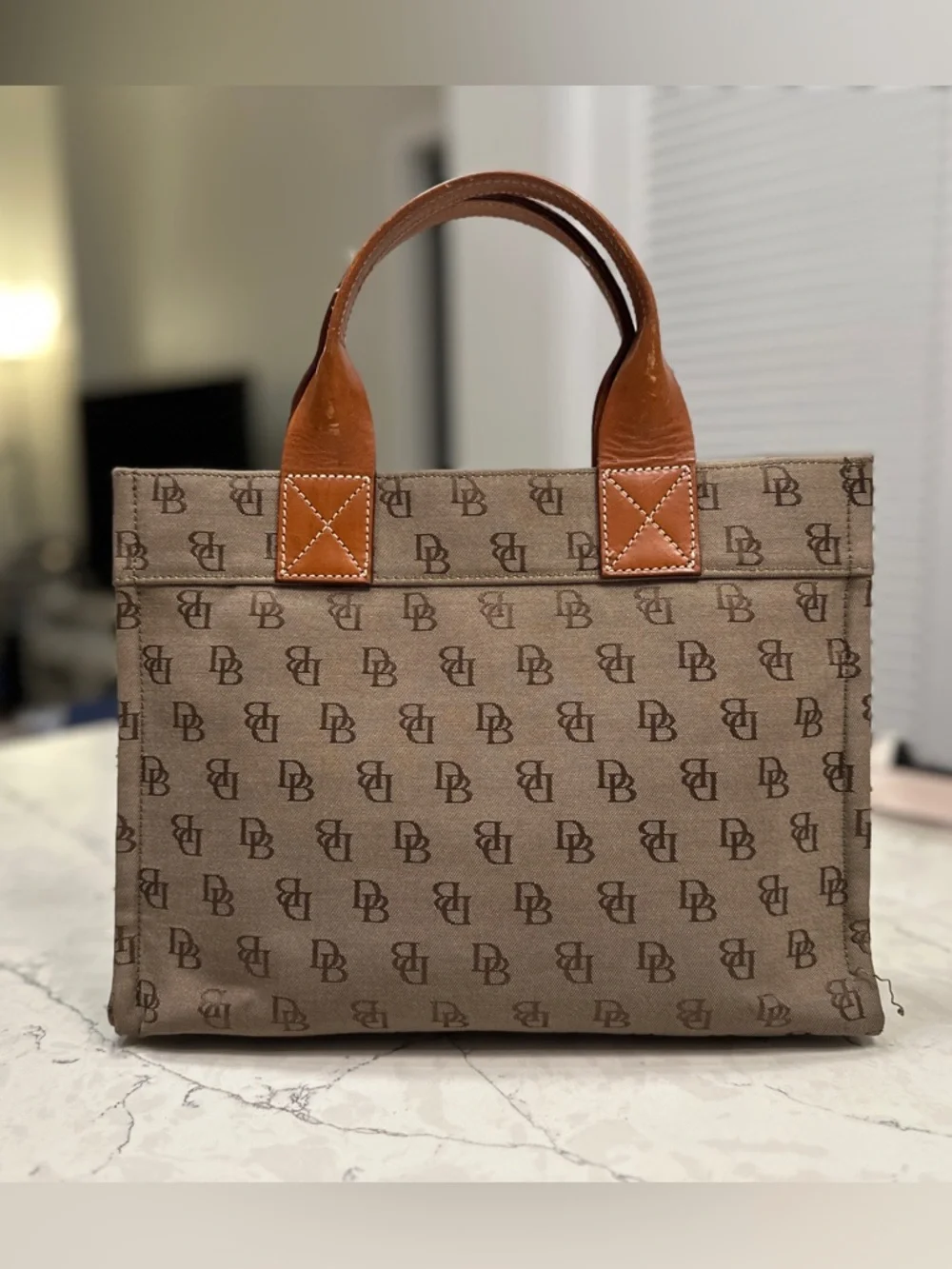 Vintage Dooney & Bourke Small Tote Bag – Classic DB Monogram - Picture 1 of 9
